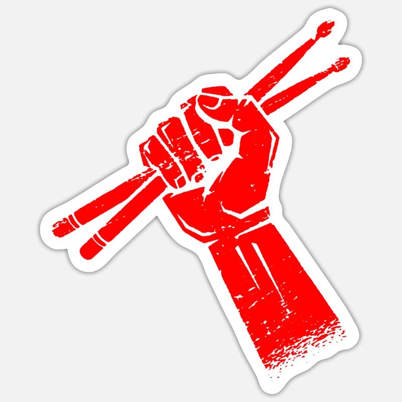 Drums Drummer Drumsticks - Sticker size S (10 x 10 cm) - white matte