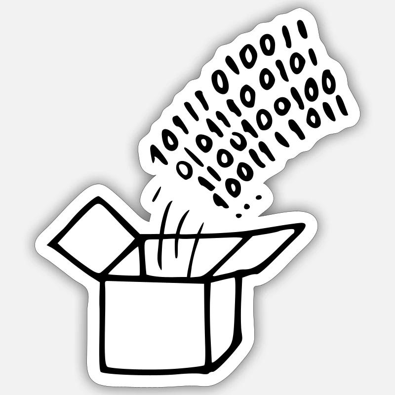 OpenSource Code - Sticker taille S (10 x 10 cm) - blanc mat