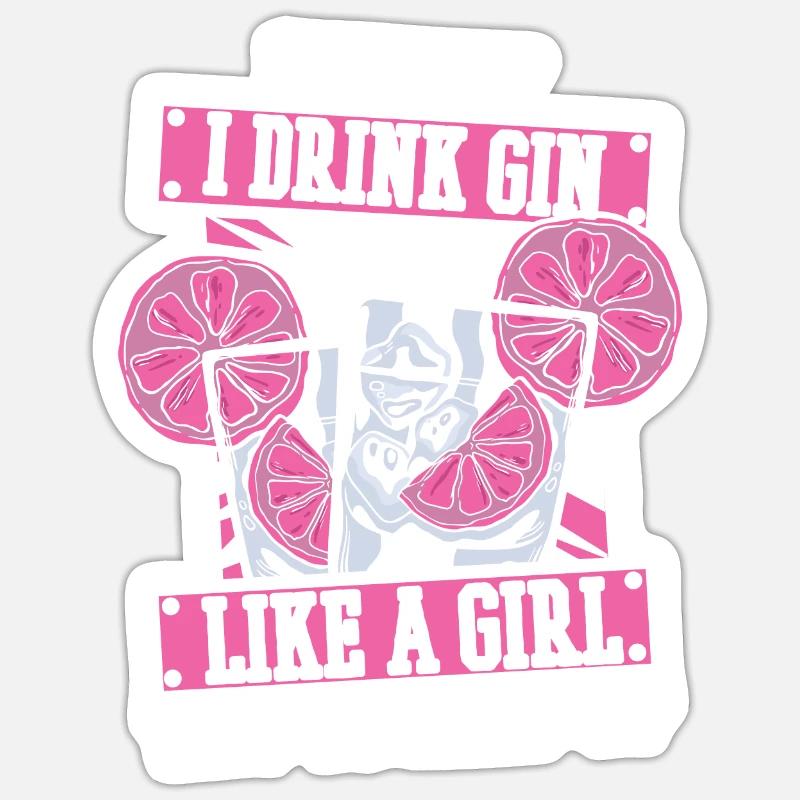 Gin Mädchen Sticker Größe S (10 x 10 cm)