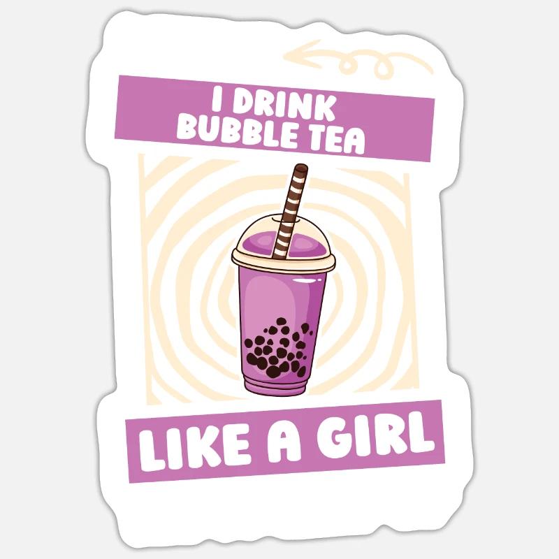 Bubble Tea Boba Mädchen Sticker Größe S (10 x 10 cm)