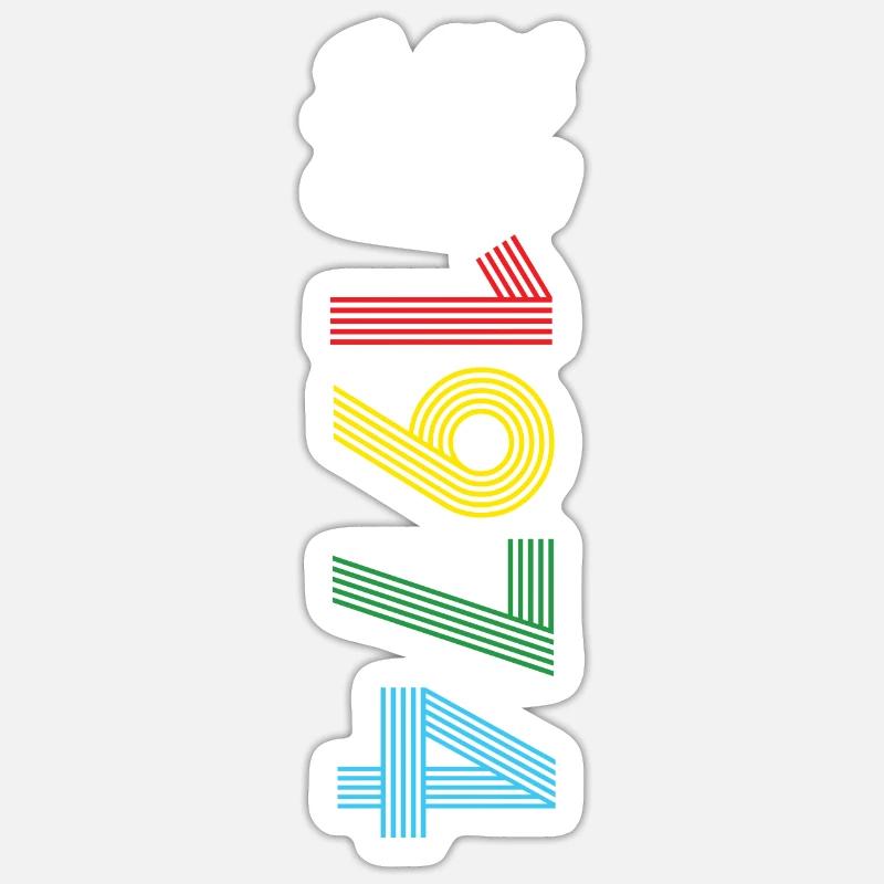 Édition limitée 1974 - Sticker taille S (10 x 10 cm) - blanc mat