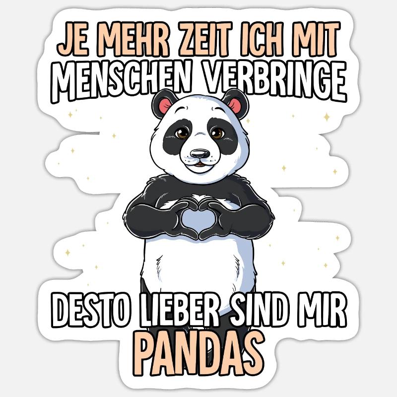Panda - Sticker Größe S (10 x 10 cm) - Mattweiß
