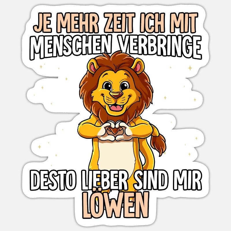 Löwe - Sticker Größe S (10 x 10 cm) - Mattweiß