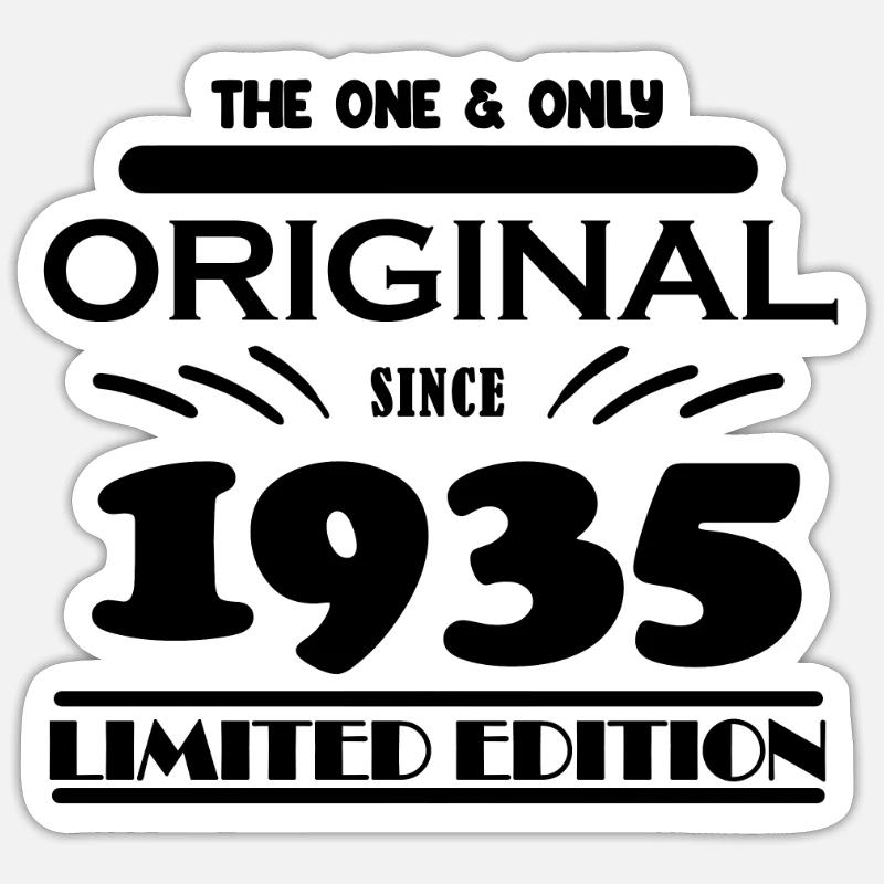 1935 - Année de construction 1935 - Naissance 1935 - Sticker taille S (10 x 10 cm) - blanc mat