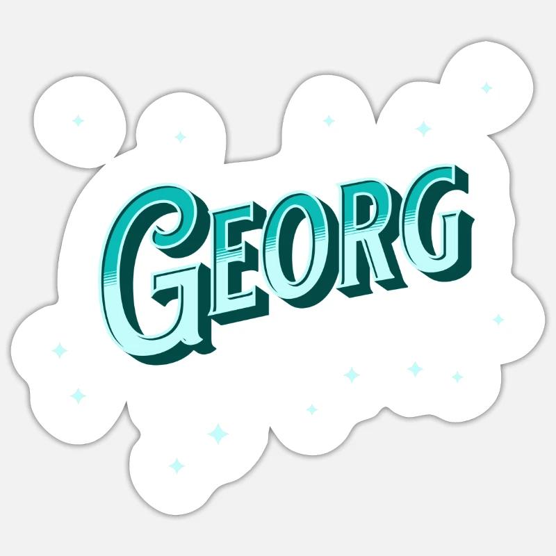 Georg's name personalized - Sticker size S (10 x 10 cm) - white matte