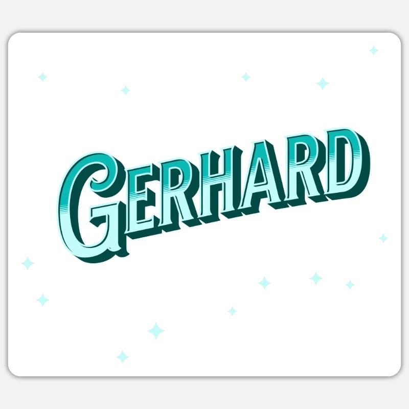 Gerhard's name personalized - Sticker size S (10 x 10 cm) - white matte