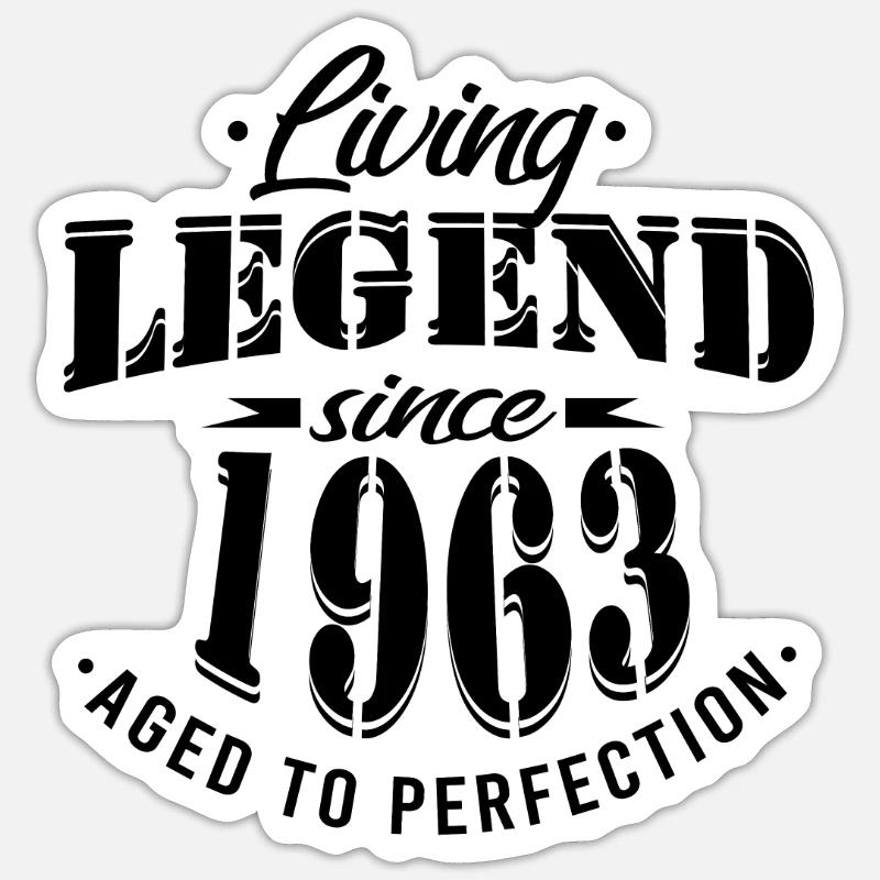 Lebende Legende seit 1963 Sprüche - Sticker Größe S (10 x 10 cm) - Mattweiß