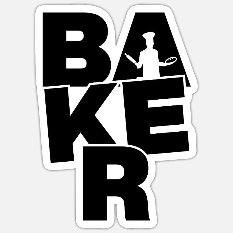 Baking Job Work - Baker - Sticker size S (10 x 10 cm) - white matte