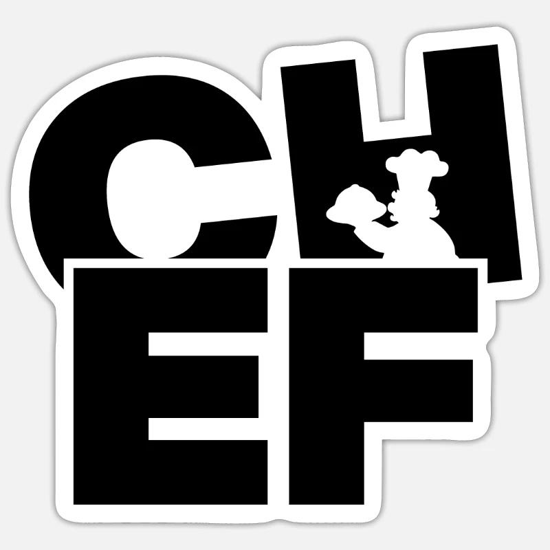 Profession Work - Chef - Sticker size S (10 x 10 cm) - white matte
