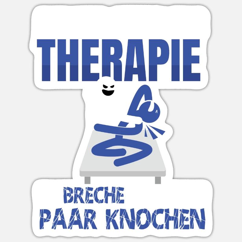 Knochen brechen Physio Geschenk Lustig - Sticker Größe S (10 x 10 cm) - Mattweiß