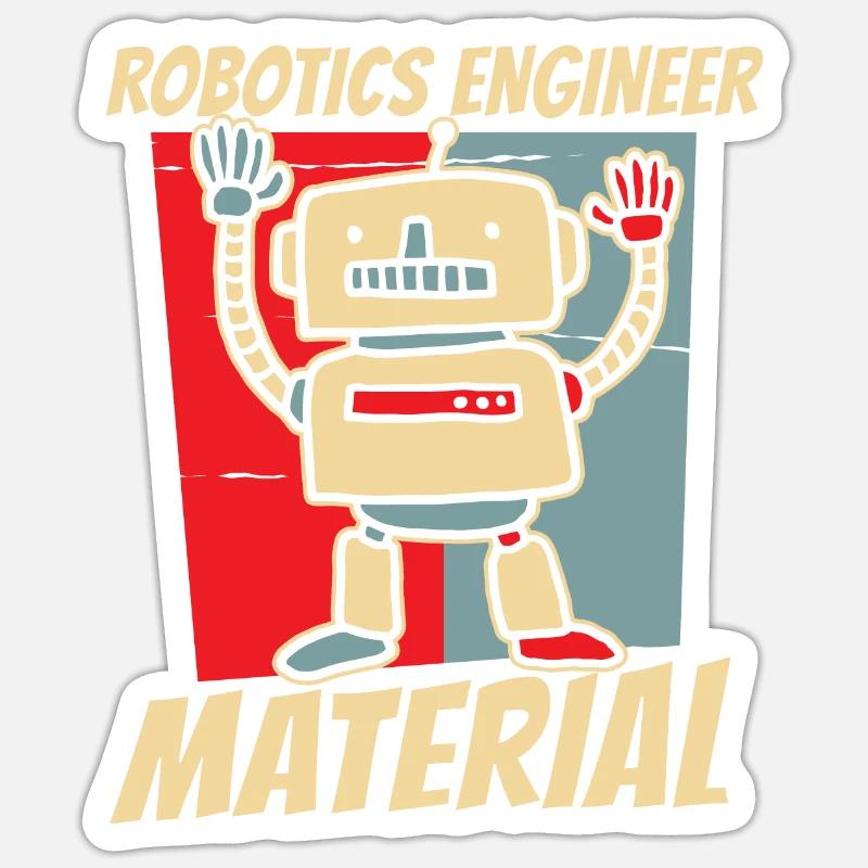 Robotik Ai Roboter - Sticker Größe S (10 x 10 cm) - Mattweiß