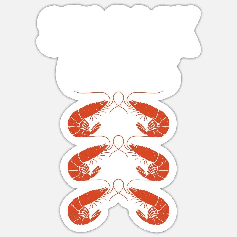 Shrimp Lover Gift - Sticker size S (10 x 10 cm) - white matte