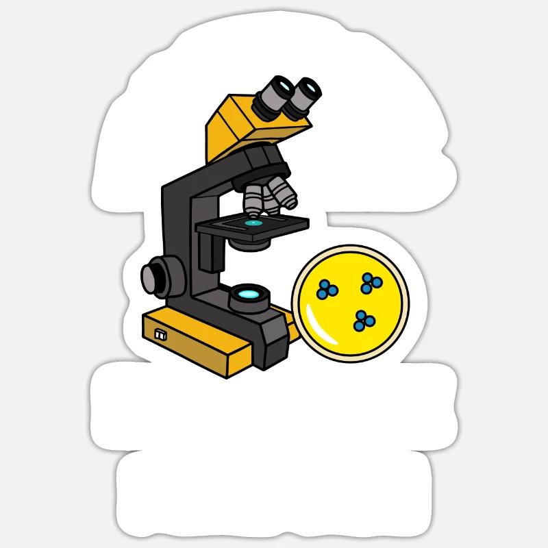 Biology Biologist Microscope - Sticker size S (10 x 10 cm) - white matte