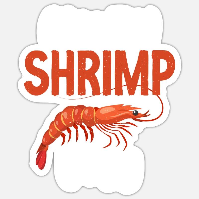 Shrimp Lover Gift - Sticker size S (10 x 10 cm) - white matte
