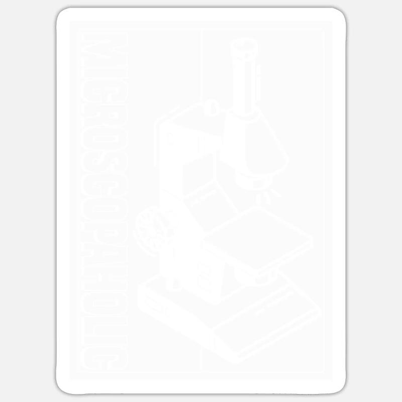 Biologie Biologiste Microscope - Sticker taille S (10 x 10 cm) - blanc mat