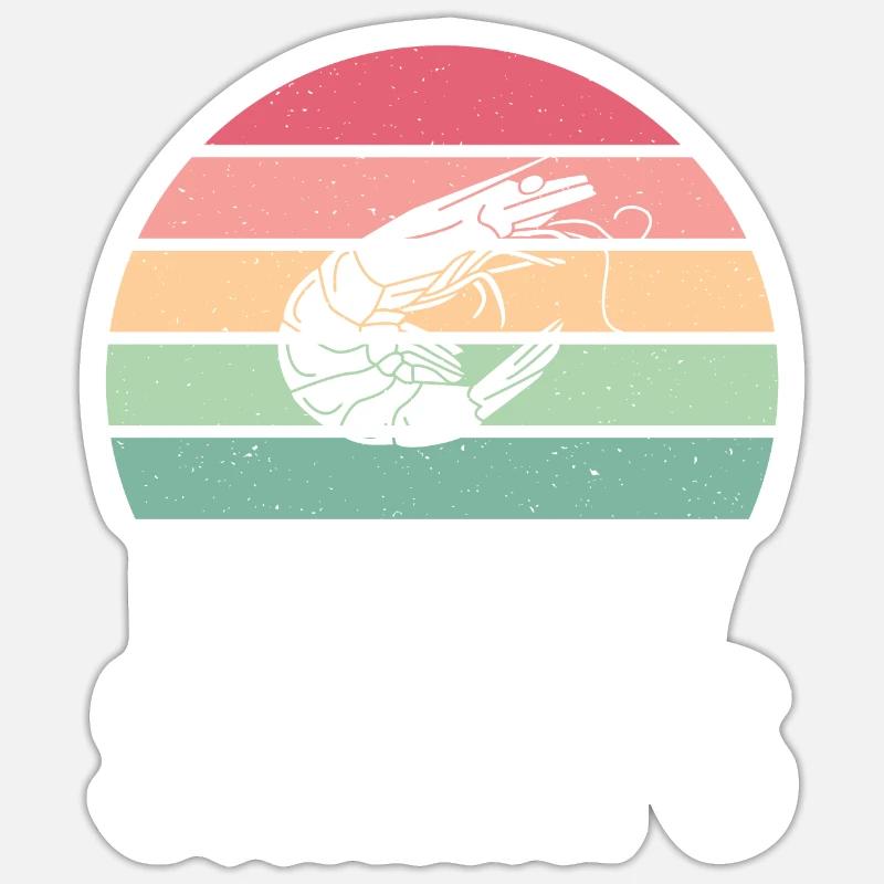 Shrimp Lover Gift - Sticker size S (10 x 10 cm) - white matte