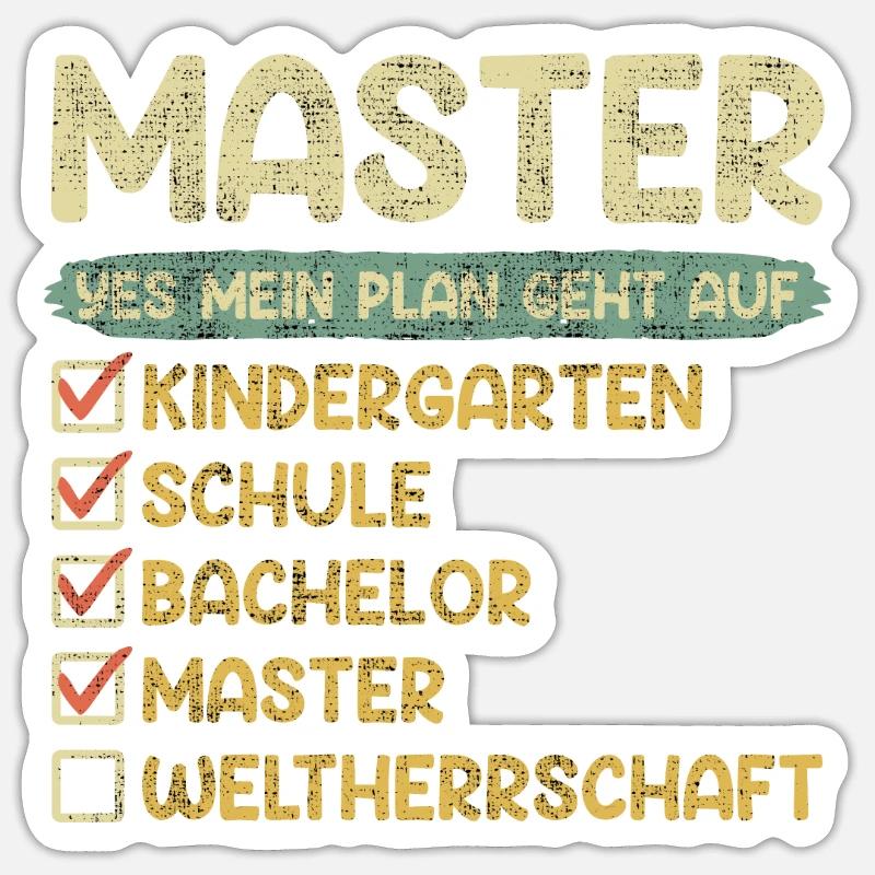 Kindergarten School Bachelor Master Degree Sticker size S (10 x 10 cm)