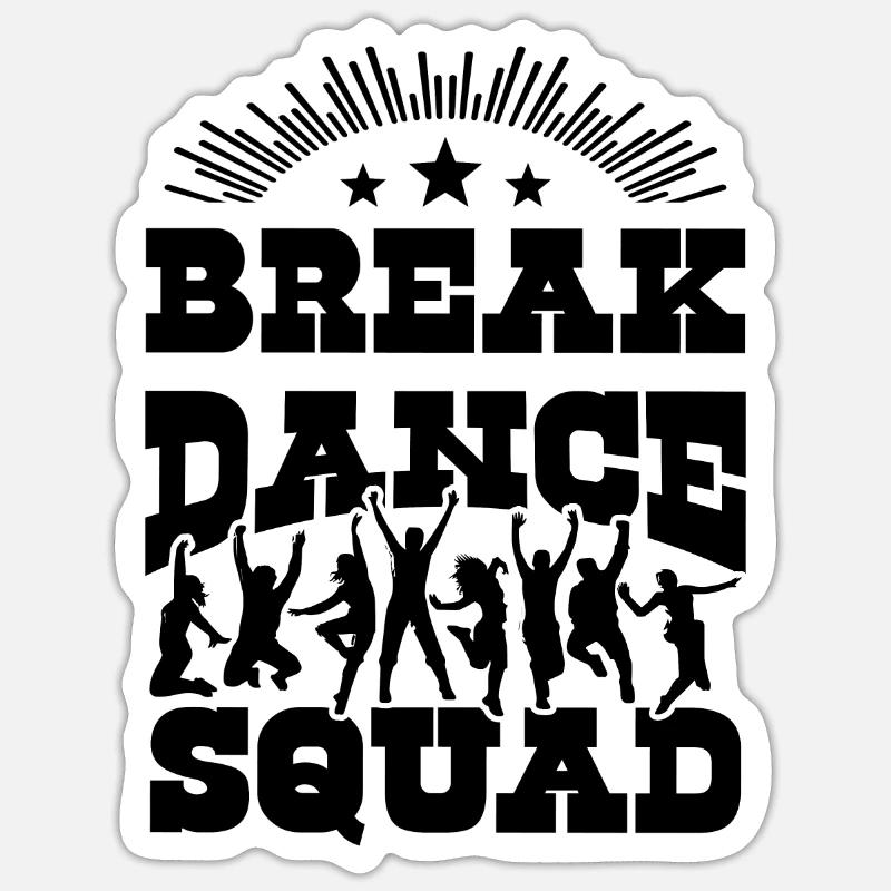 breakdance squad - Sticker size S (10 x 10 cm) - white matte