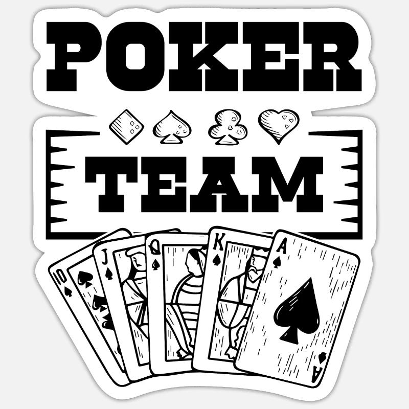 Équipe de poker - Sticker taille S (10 x 10 cm) - blanc mat
