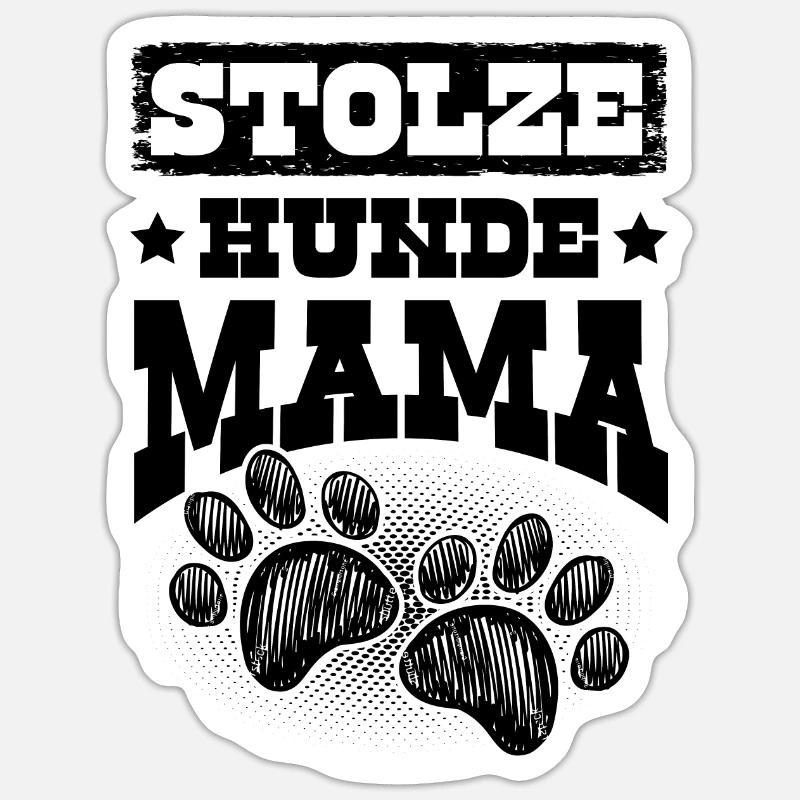 Stolze Hunde mama - Sticker Größe S (10 x 10 cm) - Mattweiß