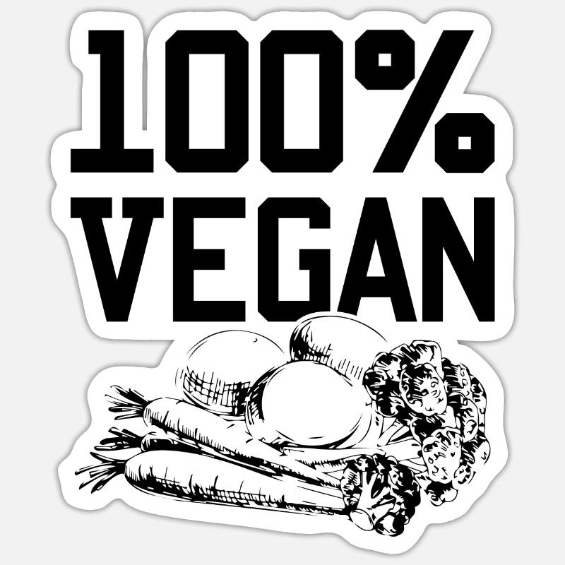 100% Vegan - Sticker size S (10 x 10 cm) - white matte