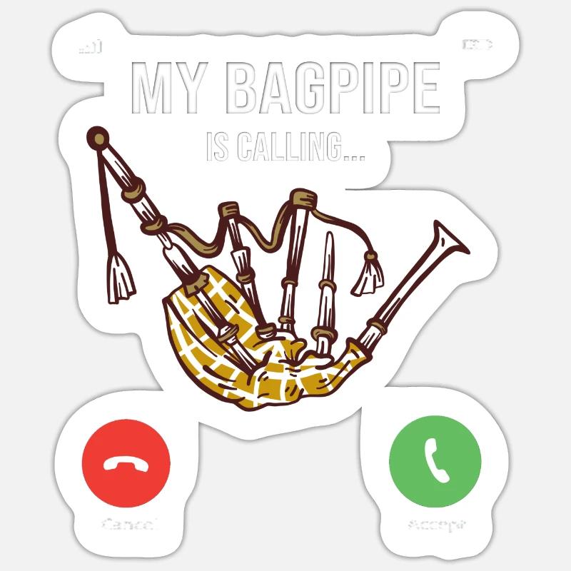 Cornemuse Kilt Écossais Beat Cornemuse Sticker taille S (10 x 10 cm)
