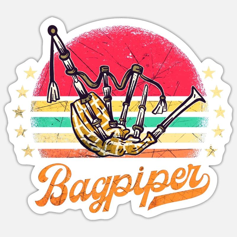Cornemuse Kilt Écossais Beat Cornemuse Sticker taille S (10 x 10 cm)