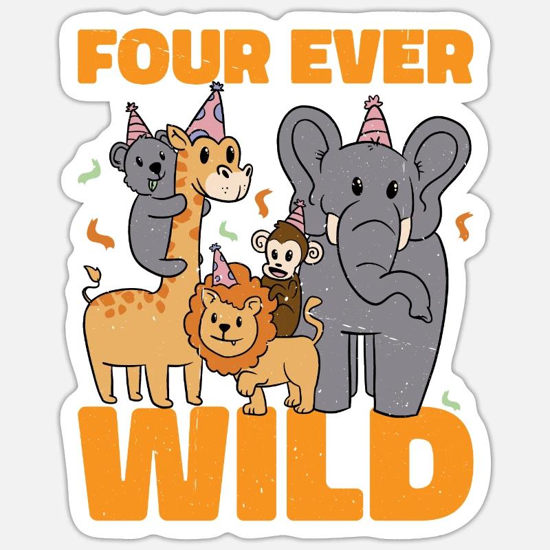 Quatre Ever Wild 43 - Sticker taille S (10 x 10 cm) - blanc mat