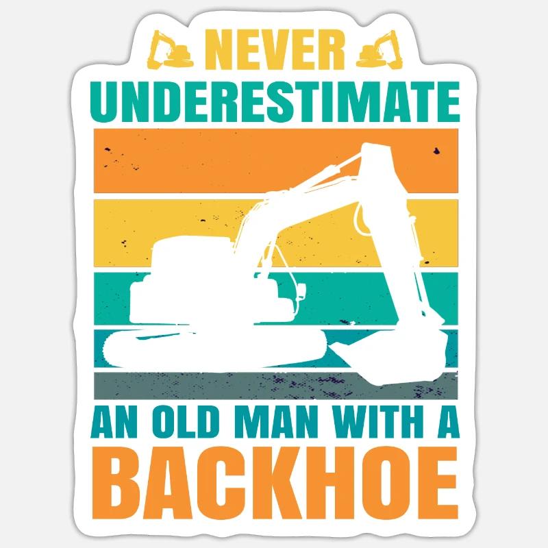 Baggerfahrer Baggerfahrerin Geschenke Männer Bau - Sticker Größe S (10 x 10 cm) - Mattweiß