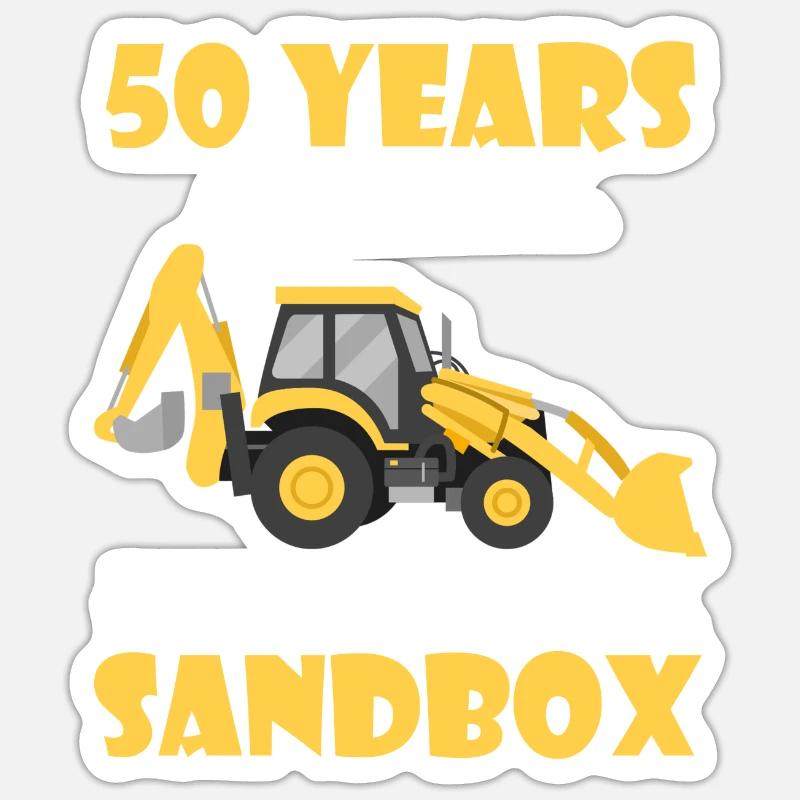Baggerfahrer Baggerfahrerin Geschenke Männer Bau - Sticker Größe S (10 x 10 cm) - Mattweiß