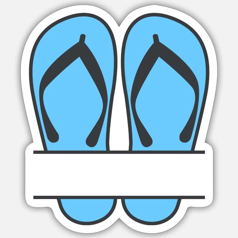 Flip Flop mit Textfeld - Sticker Größe S (10 x 10 cm) - Mattweiß