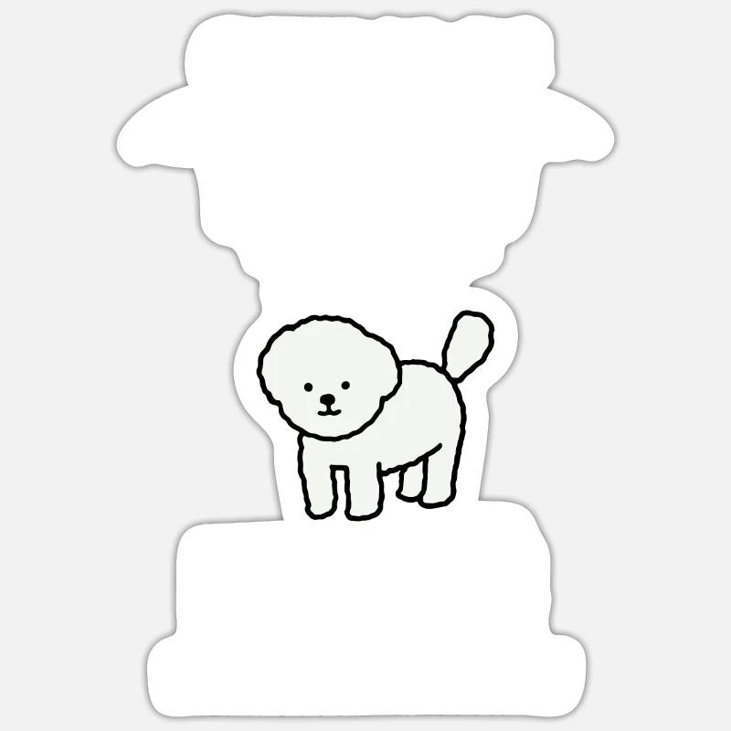 je ne suis pas un bichon - Sticker taille S (10 x 10 cm) - blanc mat
