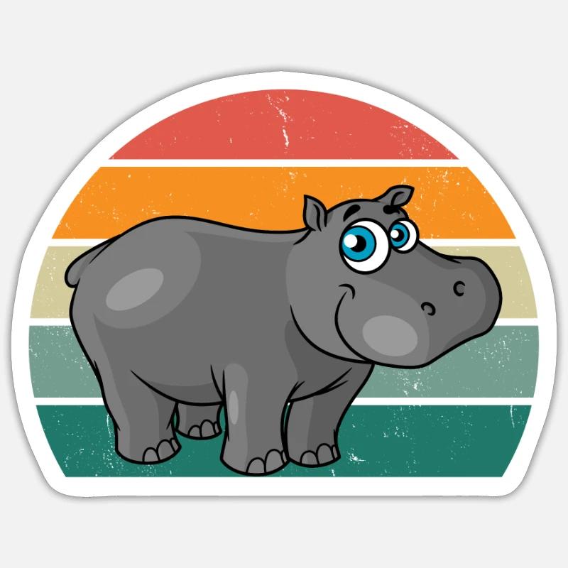 Nilpferd Nil Flusspferd Flusspferde Zwergnilpferd Sticker Größe S (10 x 10 cm)