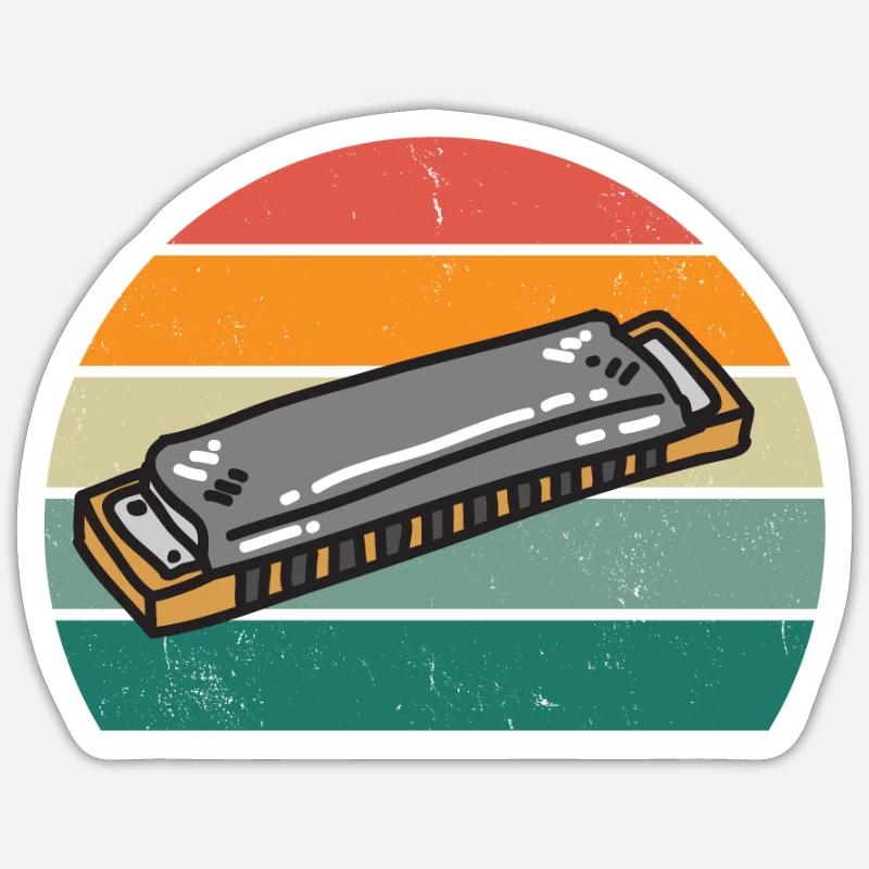 Harmonica Harmoniciste Harmonicas - Sticker taille S (10 x 10 cm) - blanc mat