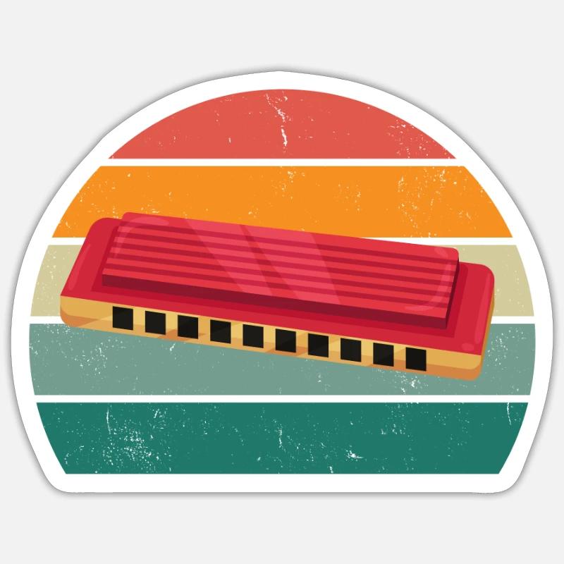 Harmonica Harmonica player Harmonicas - Sticker size S (10 x 10 cm) - white matte