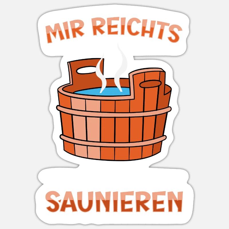 Sauna - Sticker Größe S (10 x 10 cm) - Mattweiß