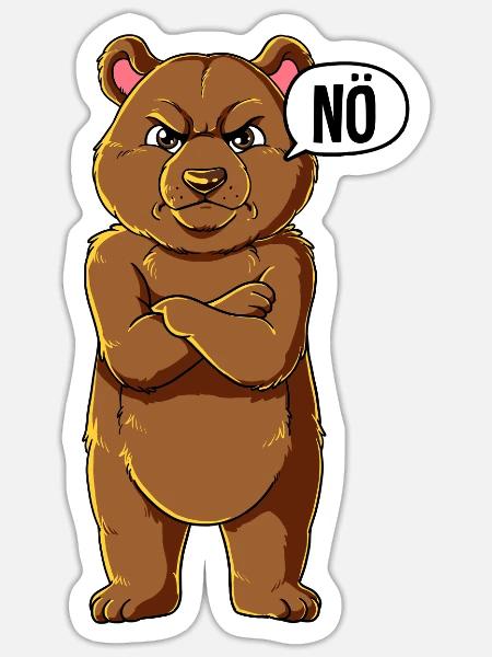 Bär Nö - Sticker Größe S (10 x 10 cm) - Mattweiß