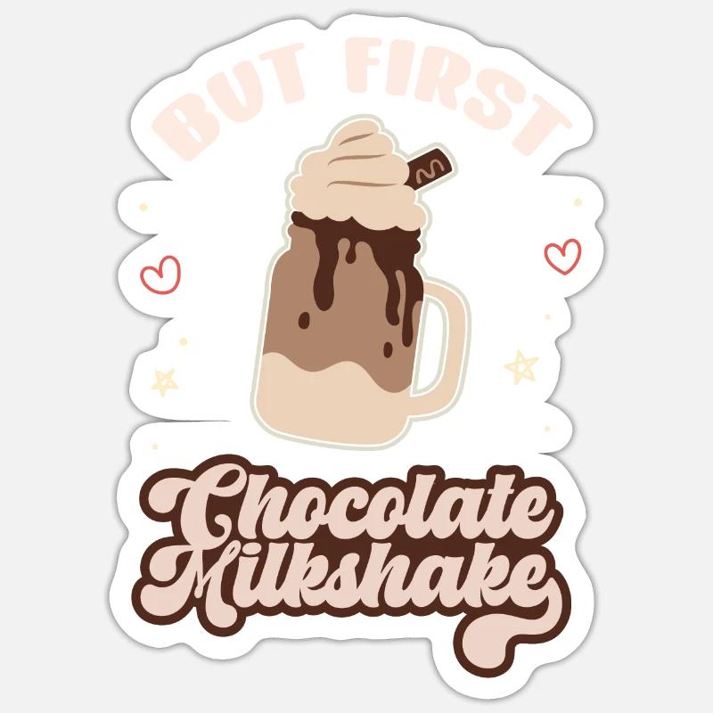 Milchshake Milchdrink Milch Geschenk - Sticker Größe S (10 x 10 cm) - Mattweiß