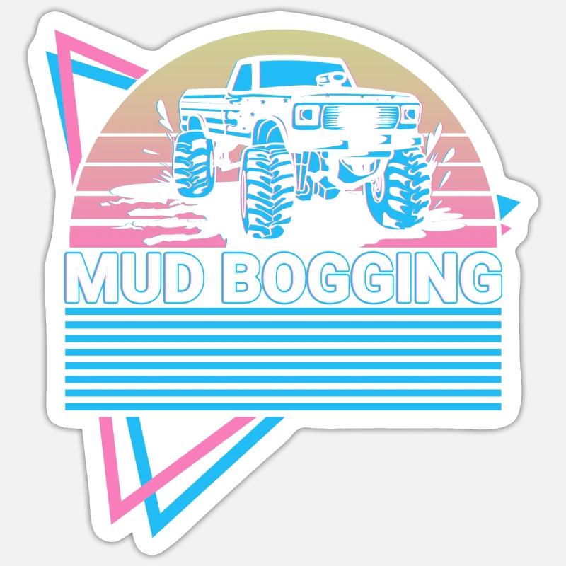 Mud Bogging Retro Sticker size S (10 x 10 cm)