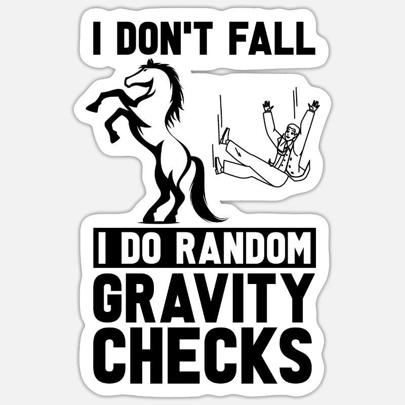 Je ne tombe pas Je ne tombe pas Chevaux de saut d’obstacles Saut d’obstacles - Sticker taille S (10 x 10 cm) - blanc mat