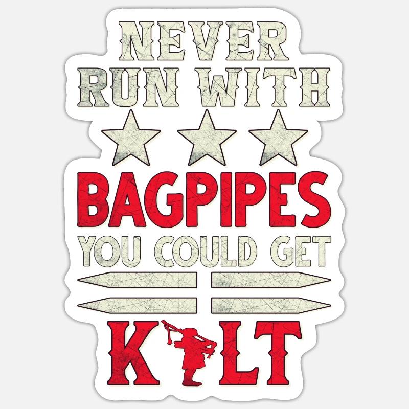 Cornemuse Kilt Écossais Beat Cornemuse Sticker taille S (10 x 10 cm)