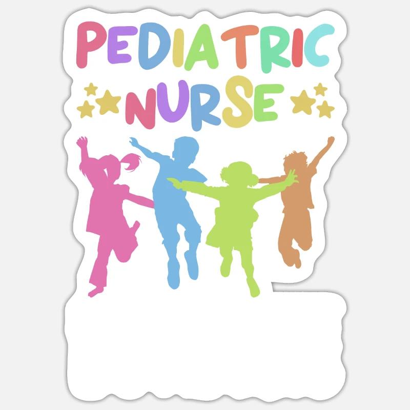 Kinder Krankenschwester Säugling Pädiatrie - Sticker Größe S (10 x 10 cm) - Mattweiß