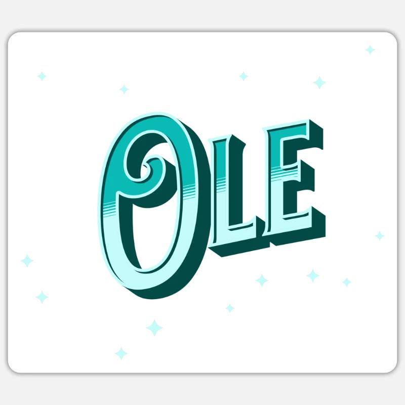 Ole name personalized - Sticker size S (10 x 10 cm) - white matte