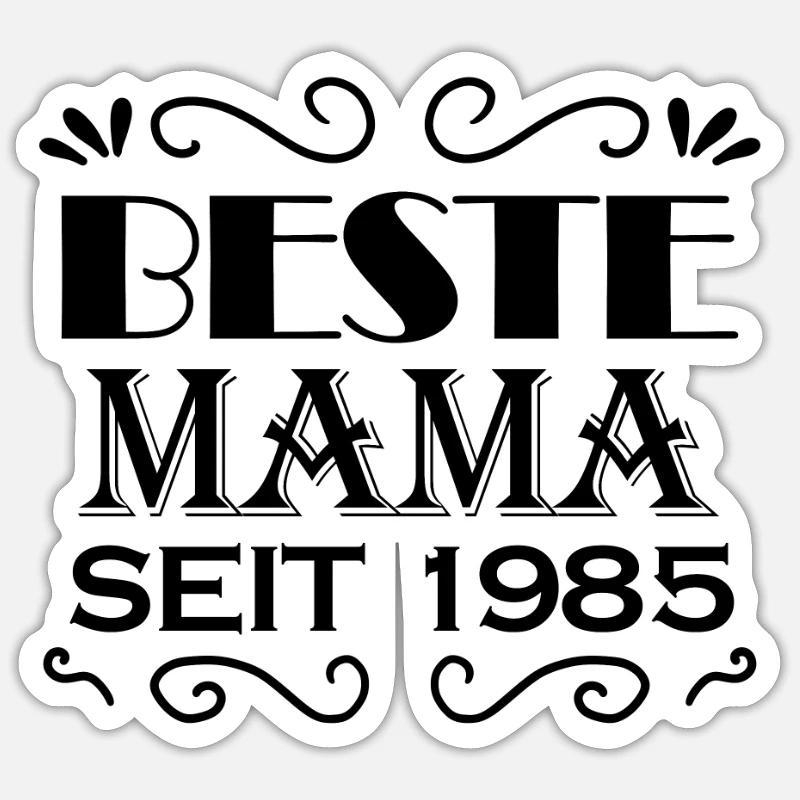 Beste Mama seit 1985 - Sticker Größe S (10 x 10 cm) - Mattweiß