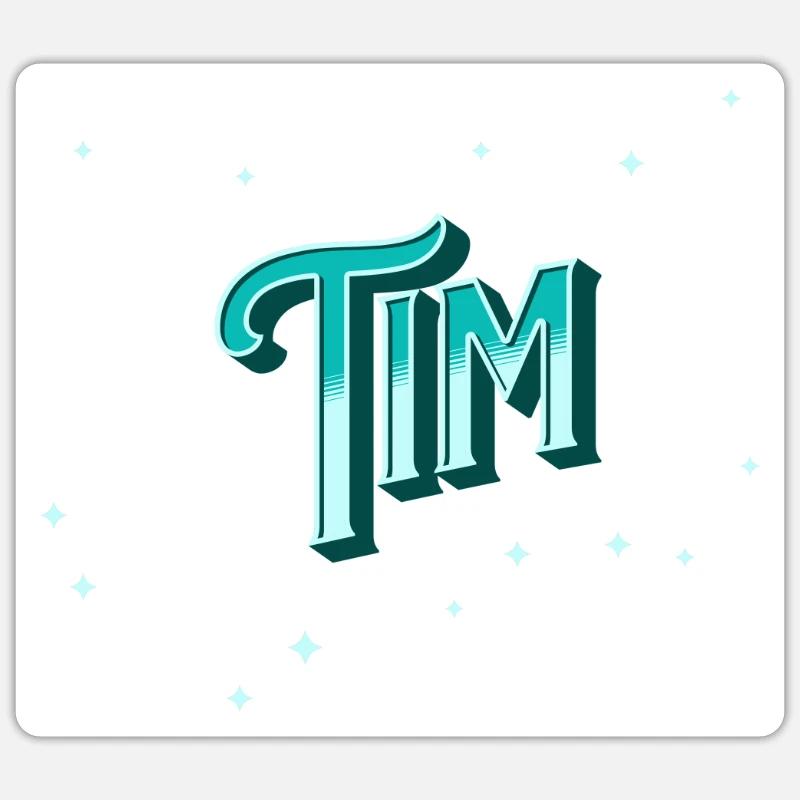 Tim name personalized - Sticker size S (10 x 10 cm) - white matte