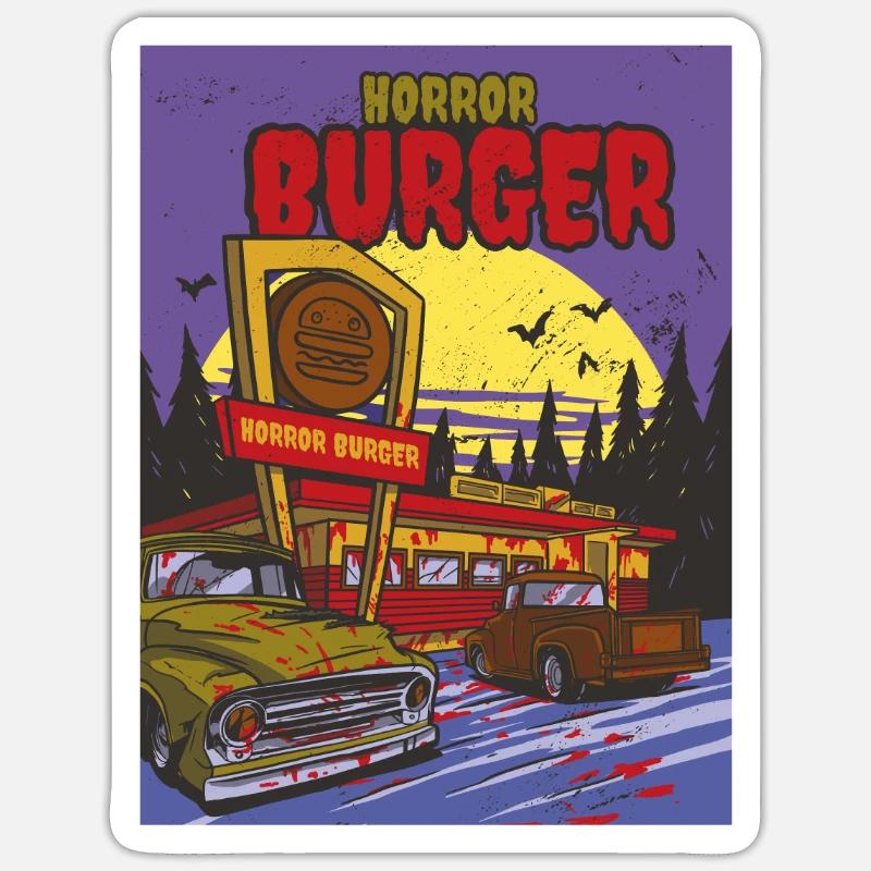 Horror-Burger Blut Horror-Burger Blut Inspiration - Sticker Größe S (10 x 10 cm) - Mattweiß
