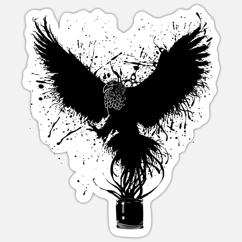 Ink eagle flying Sticker size S (10 x 10 cm)