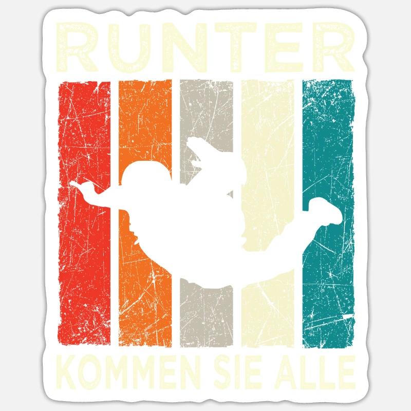 Skydive Skydiver Fallschirmspringer Fallschirm - Sticker Größe S (10 x 10 cm) - Mattweiß