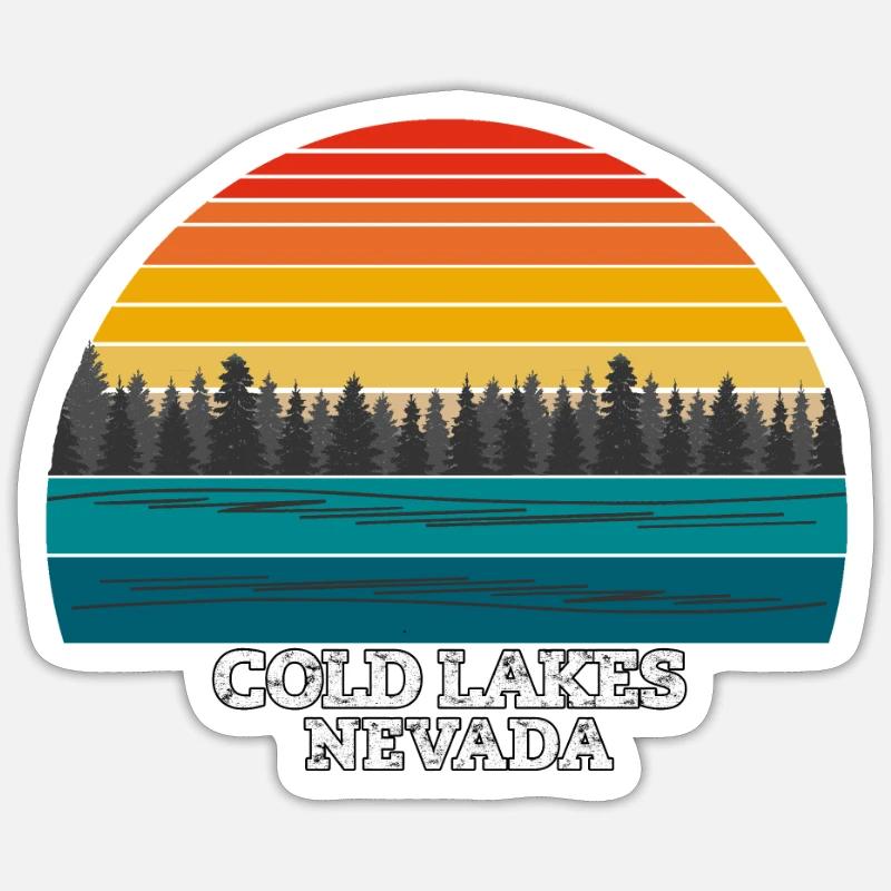 Cold Lakes Nevada - Sticker taille S (10 x 10 cm) - blanc mat
