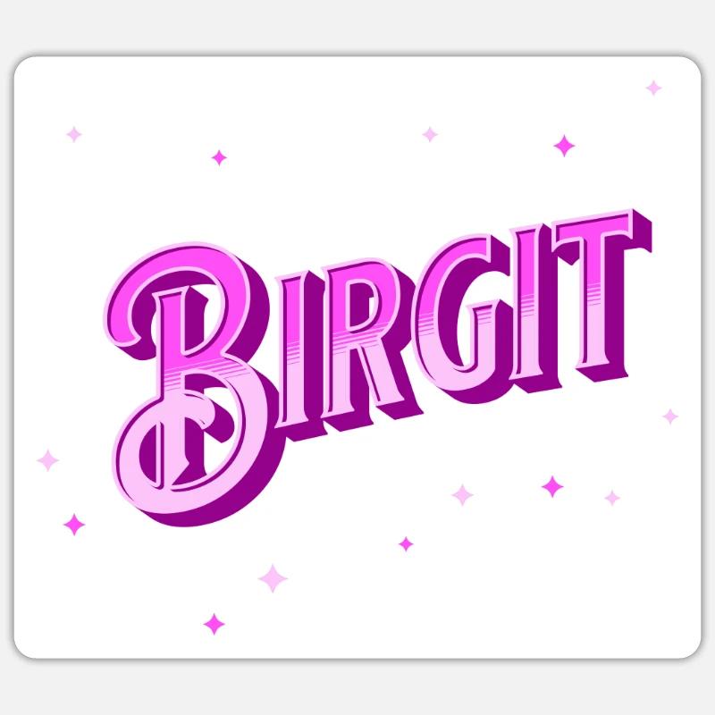 Nom Birgit personnalisé - Sticker taille S (10 x 10 cm) - blanc mat